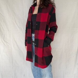BB Dakota Red and Black Plaid Utility Jacket